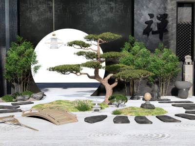 新中式枯山水庭院景观